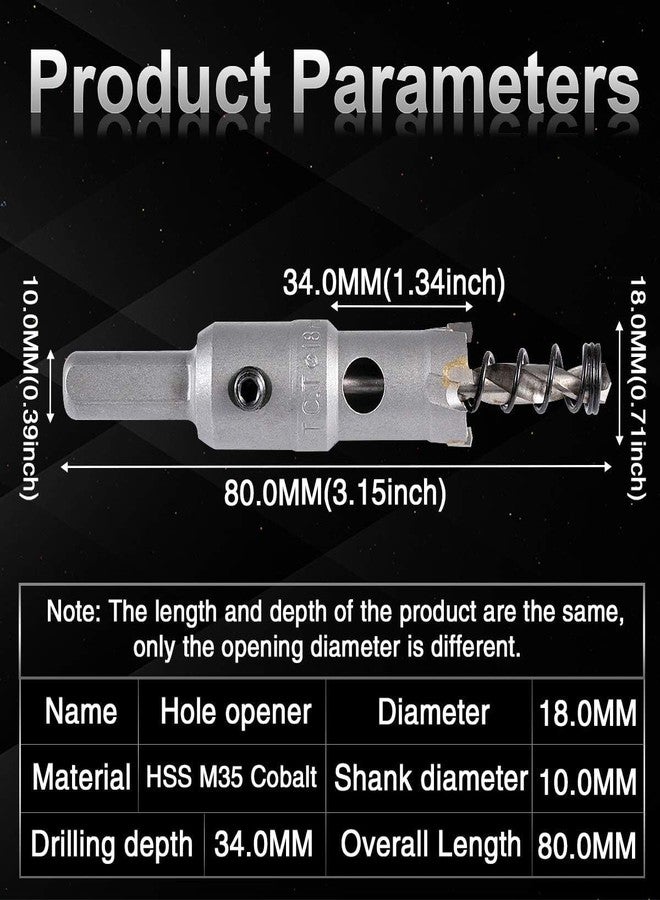 UPTODATETOOLS 18mm TCT Hole Saw Tungsten Carbide Tipped Teeth Hole Cutter, TCT Drill Bit Hole Saw Set for Stainless Steel, Sheet, Metal - Image 3